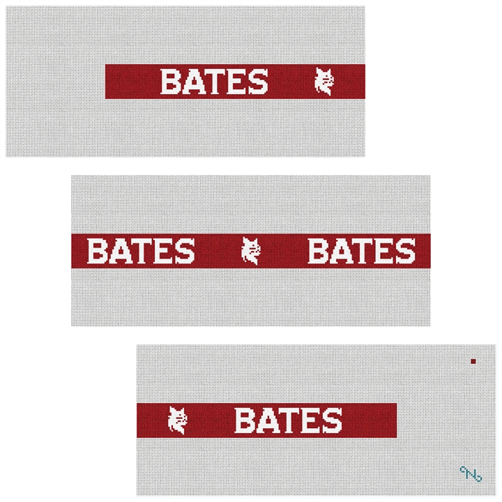 Bates College Needlepoint Belt Kit Stitched Preview