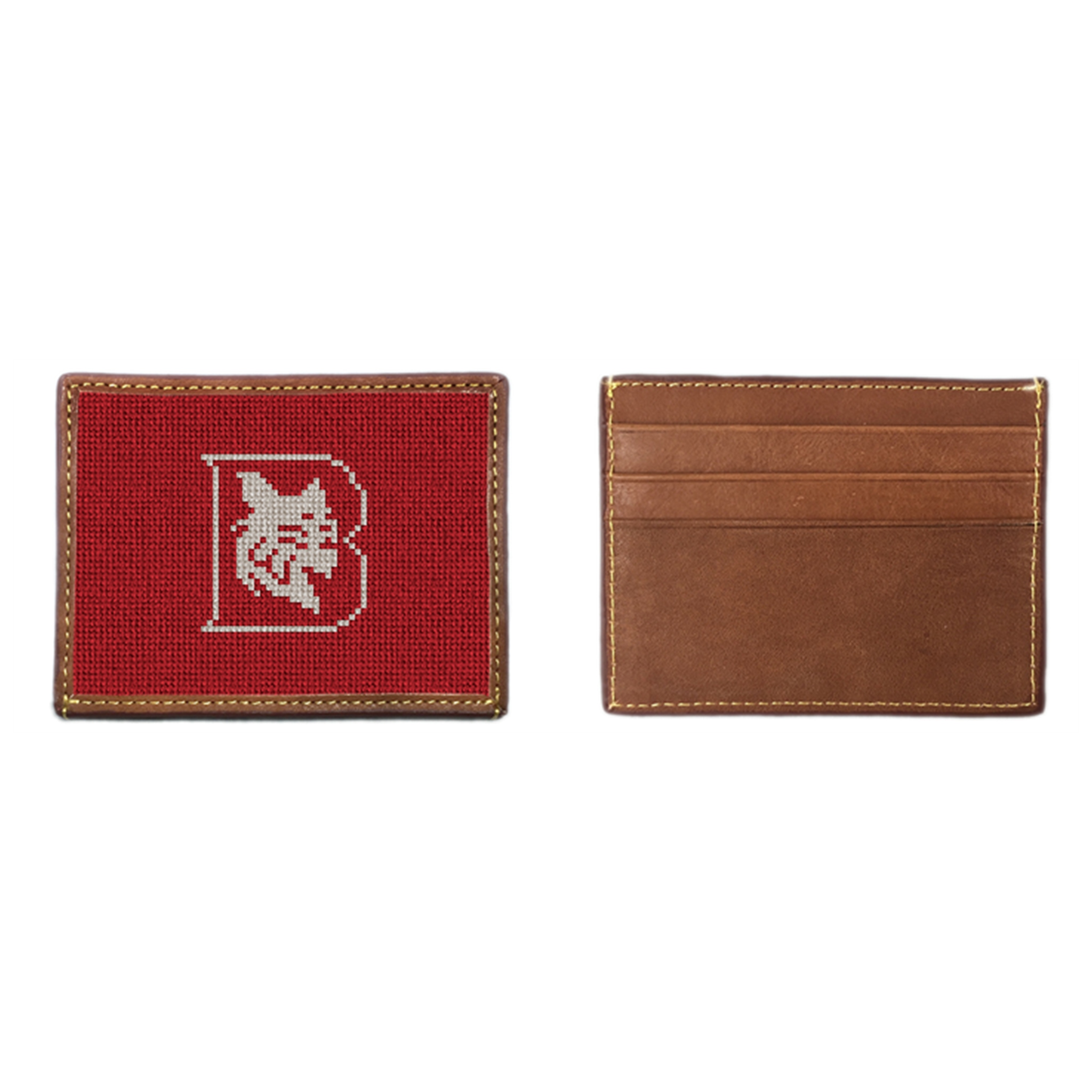 Bates College Needlepoint Card Wallet