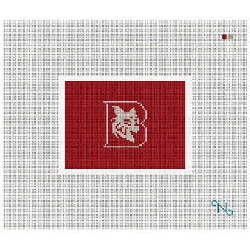 Bates College Needlepoint Card Wallet Kit Stitched Preview