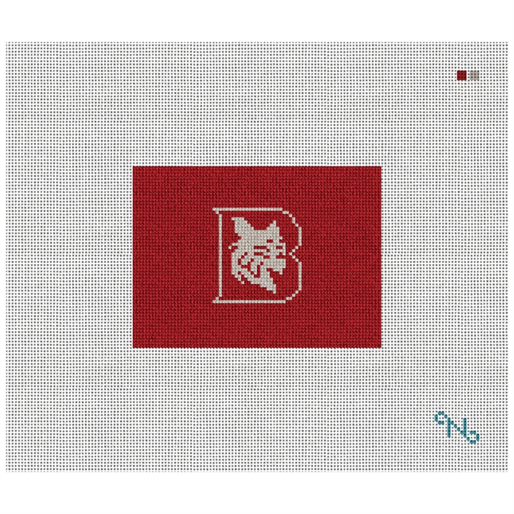 Bates College Needlepoint Card Wallet Kit Stitched Preview