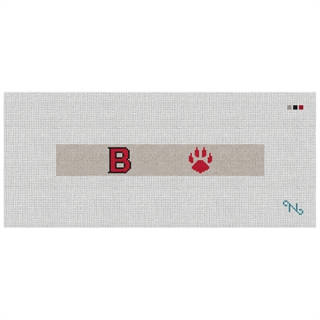 Bates College Needlepoint Key Fob Kit Stitched Preview
