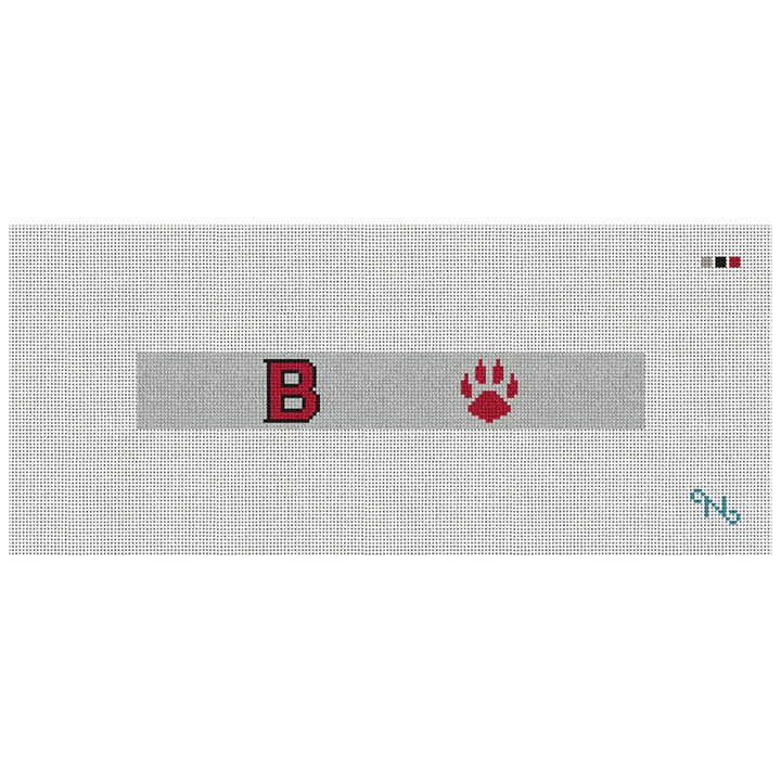 Bates College Needlepoint Key Fob Kit Stitched Preview
