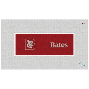 Bates College Needlepoint Wallet Kit Stitched Preview