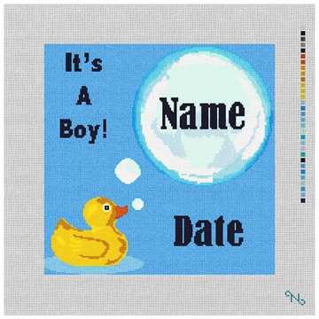 Bath Time Needlepoint Kit Stitched Preview