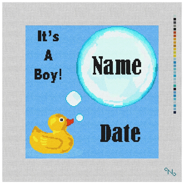 Bath Time Needlepoint Kit Stitched Preview
