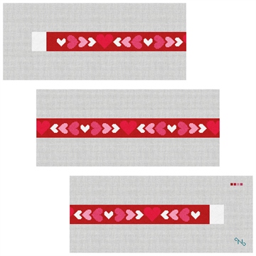 Be My Valentine Needlepoint Belt Kit Stitched Preview