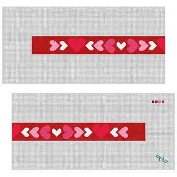 Be My Valentine Needlepoint Dog Collar Kit Stitched Preview