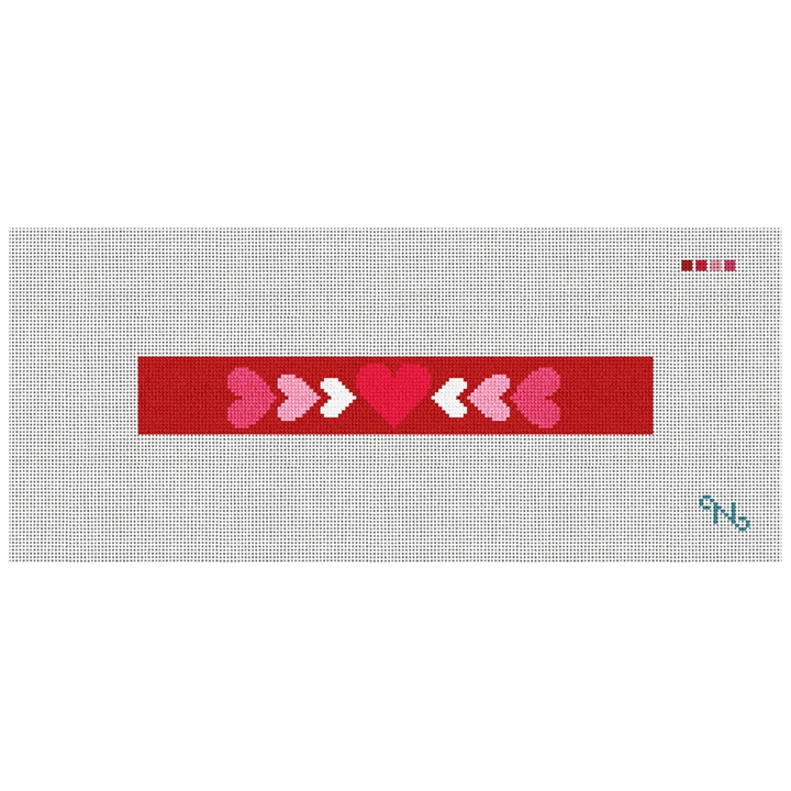Be My Valentine Needlepoint Key Fob Kit Stitched Preview