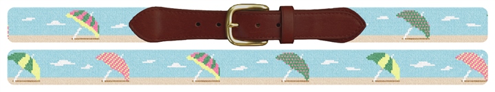 Beach Umbrellas Needlepoint Belt
