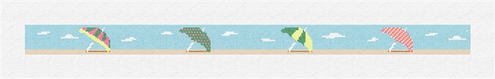 Beach Umbrellas Needlepoint Dog Collar Kit