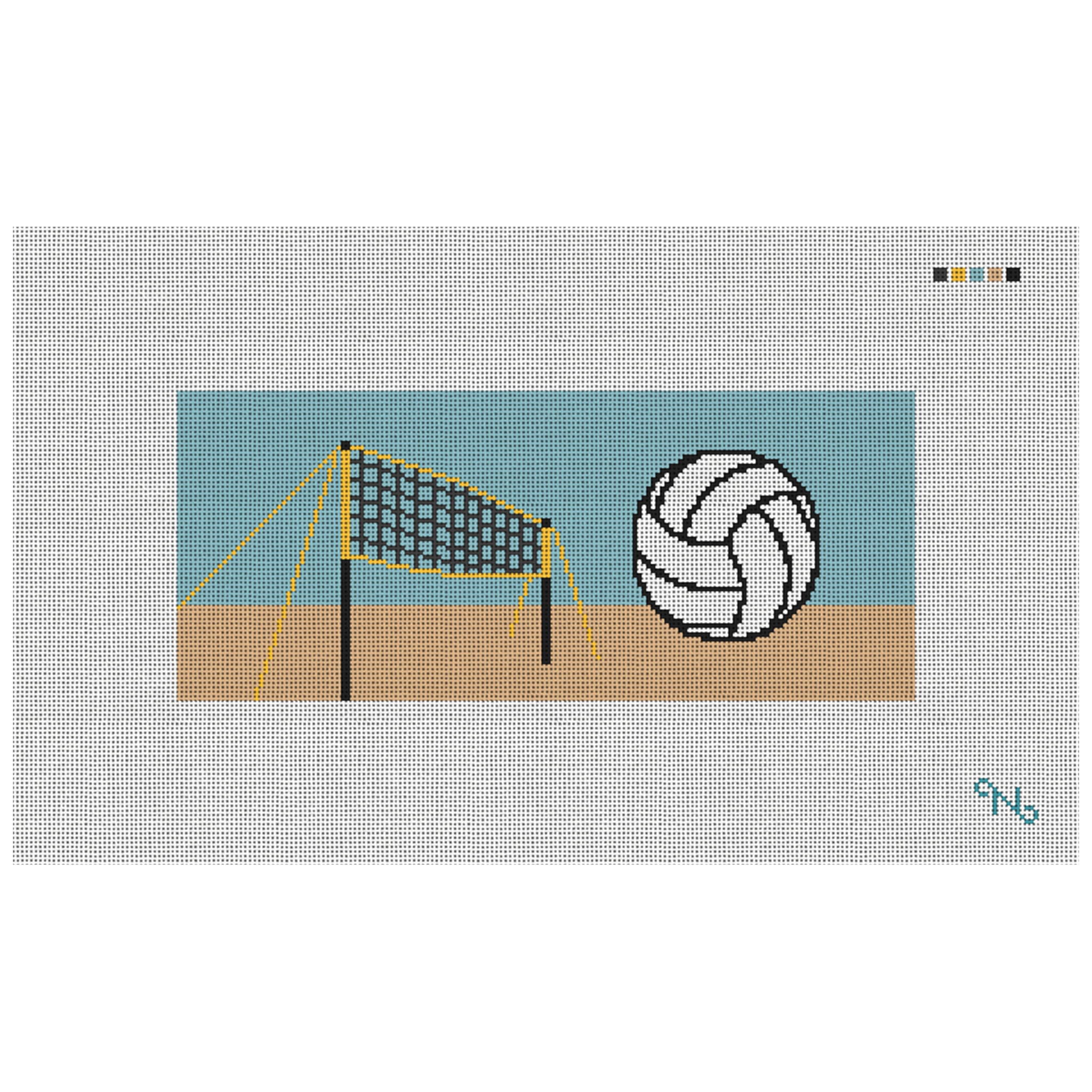 Beach Volleyball Needlepoint Flask Kit