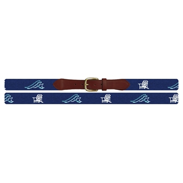 Beach Waves Needlepoint Belt