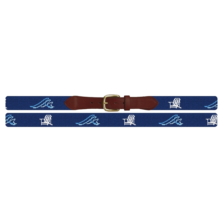 Beach Waves Needlepoint Belt