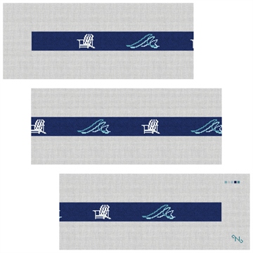 Beach Waves Needlepoint Belt Kit Stitched Preview