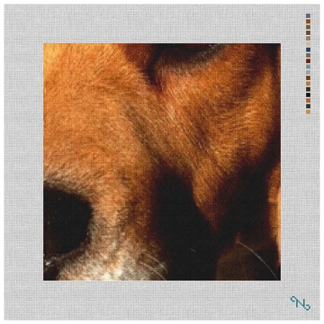 Beagle Needlepoint Pillow Kit Stitched Preview