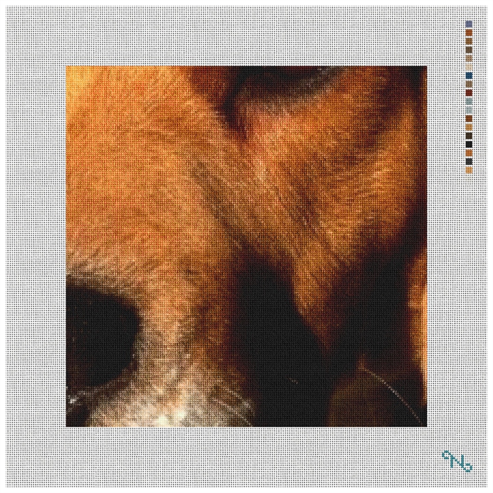 Beagle Needlepoint Pillow Kit Stitched Preview