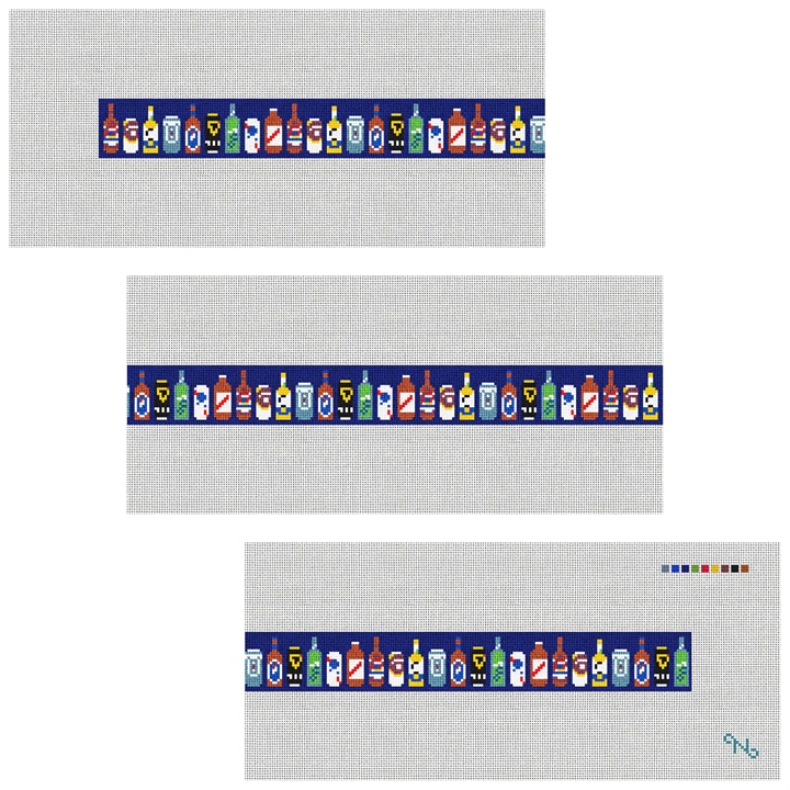 Beer Collection Needlepoint Belt Kit Stitched Preview
