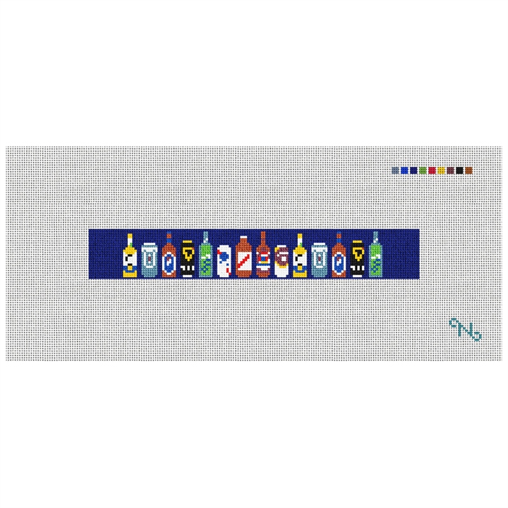 Beer Collection Needlepoint Key Fob Kit Stitched Preview