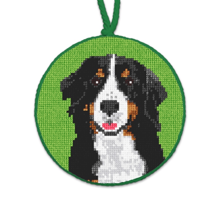 Bernese Dog Christmas Needlepoint Ornament