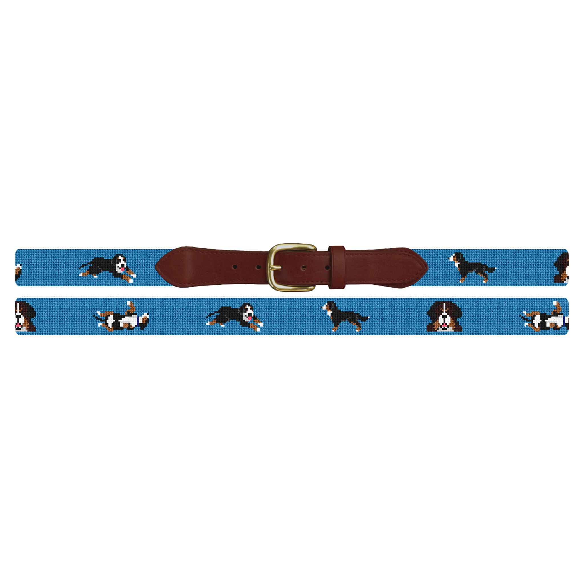 Bernese Mountain Dog Needlepoint Belt