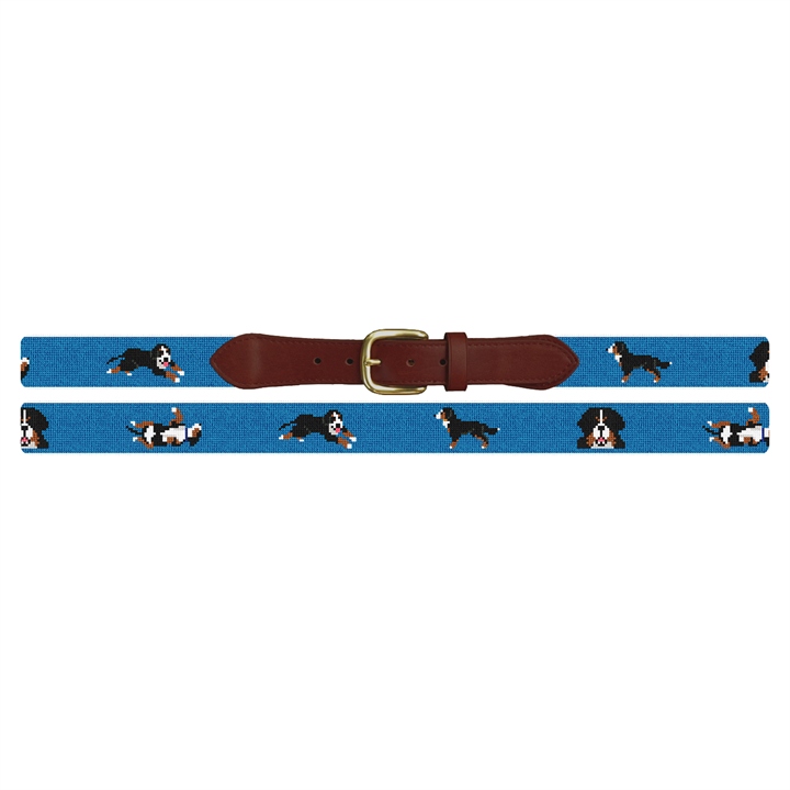 Bernese Mountain Dog Needlepoint Belt
