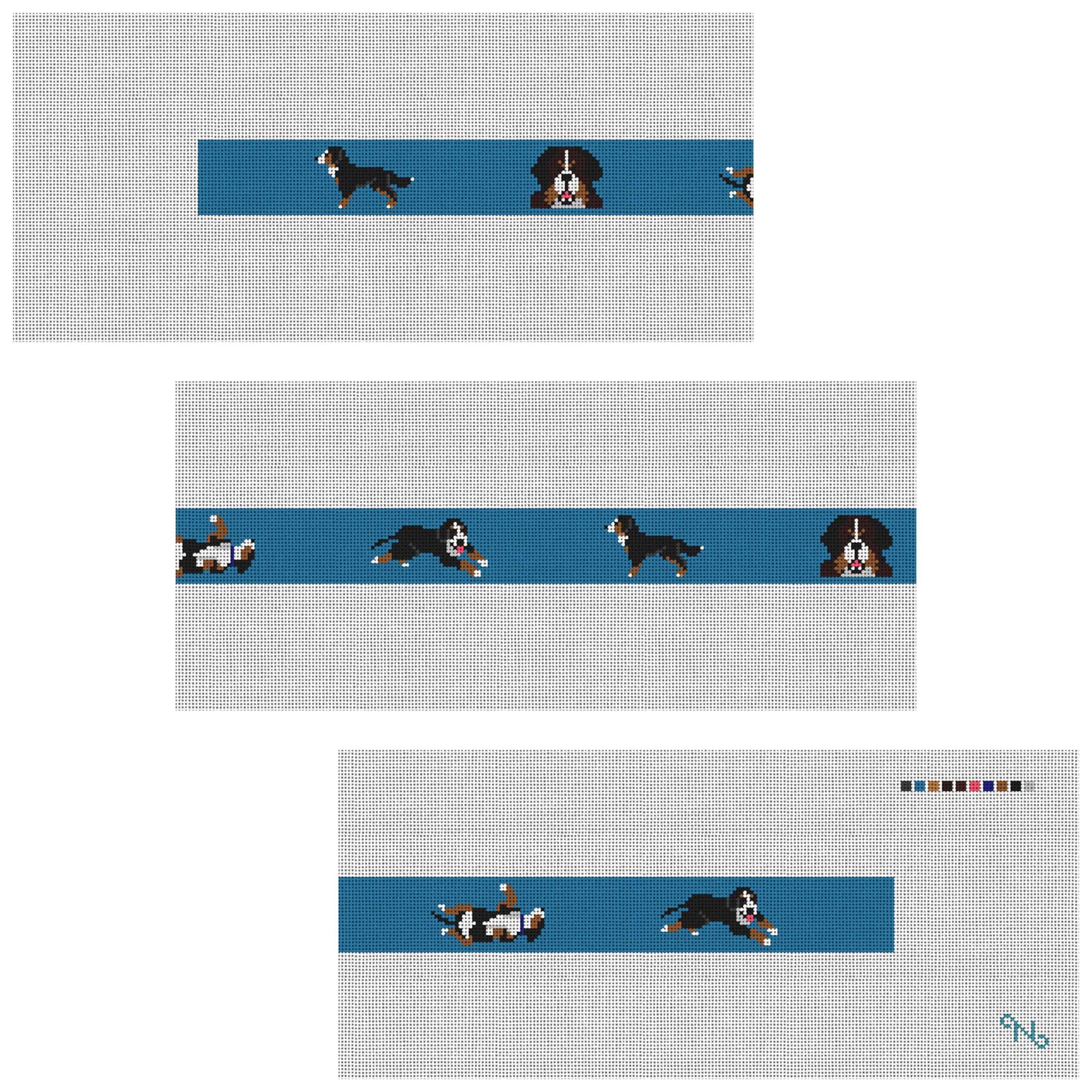 Bernese Mountain Dog Needlepoint Belt Kit