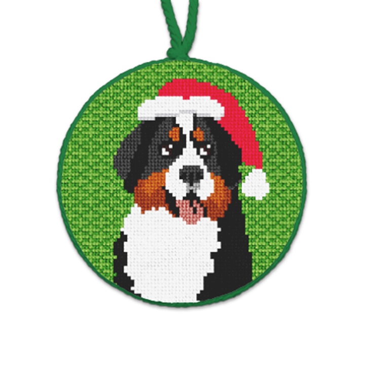 Bernese Mountain Dog Needlepoint Ornament 