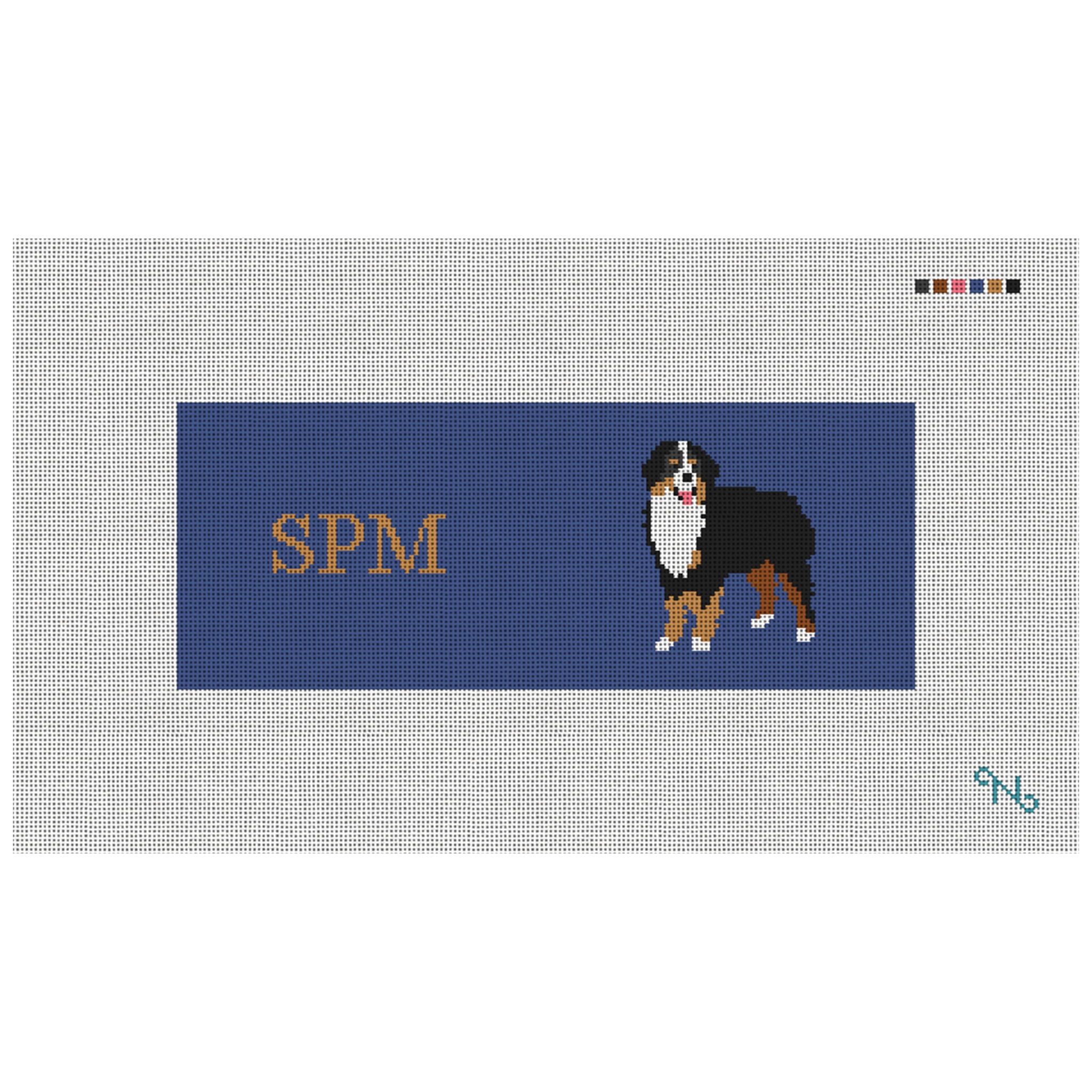 Bernese Mountain Dog Needlepoint Wallet Kit