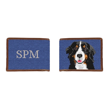 Bernese Mountain Dog Portrait Needlepoint Wallet