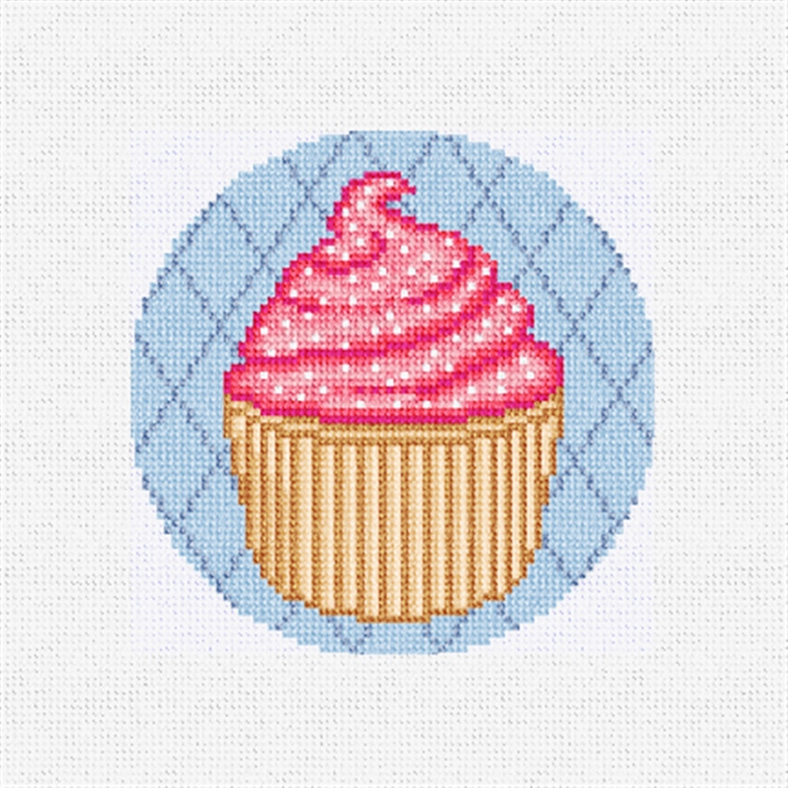 Berry Cupcake Needlepoint Coaster Ornament Kit