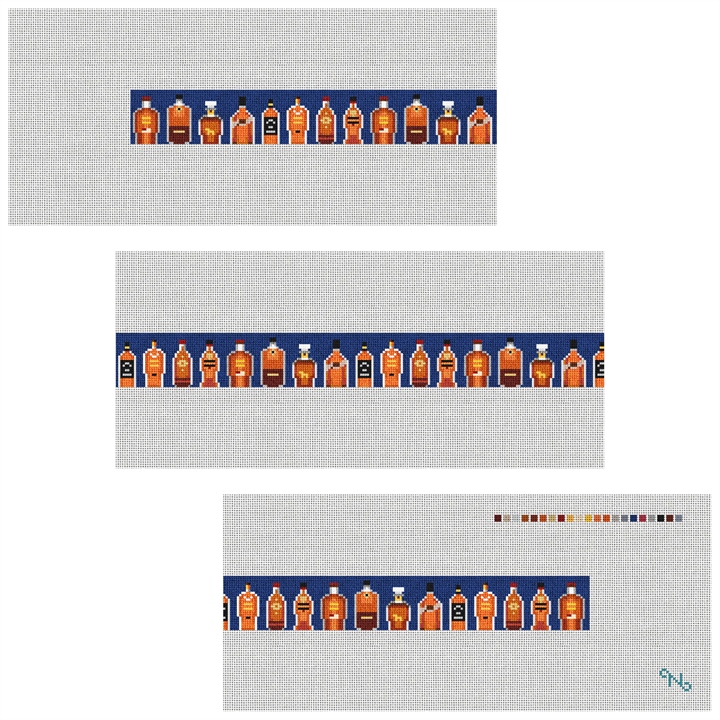 Best Bourbon Needlepoint Belt Kit Stitched Preview