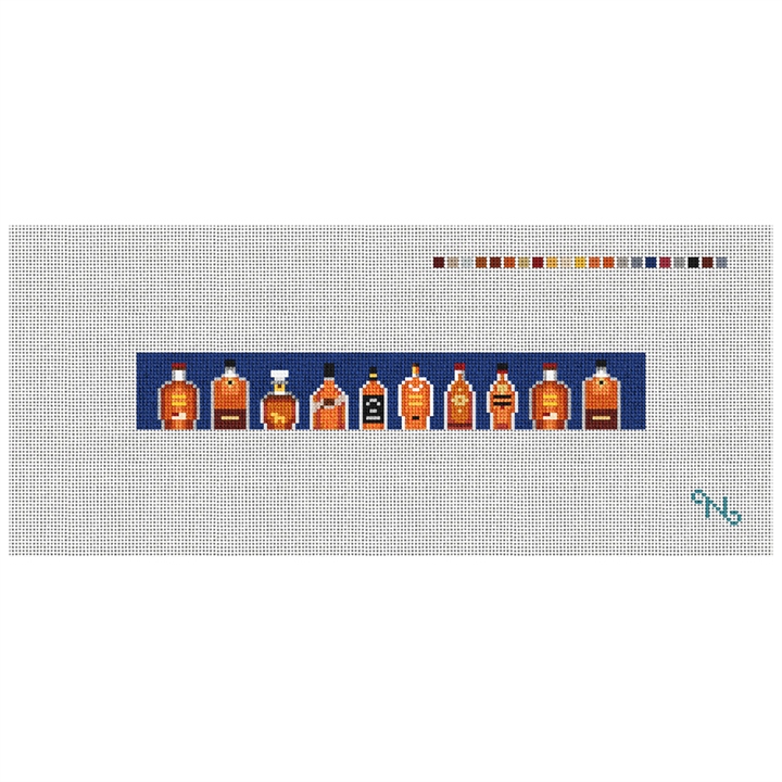 Best Bourbon Needlepoint Key Fob Kit Stitched Preview