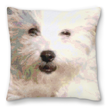 Bichon Frise Needlepoint Pillow