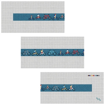 Bicycle Needlepoint Belt Kit Stitched Preview