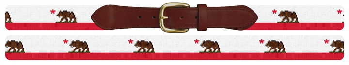 Big California Flag Needlepoint Belt