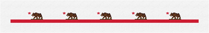 Big California Flag Needlepoint Dog Collar Kit