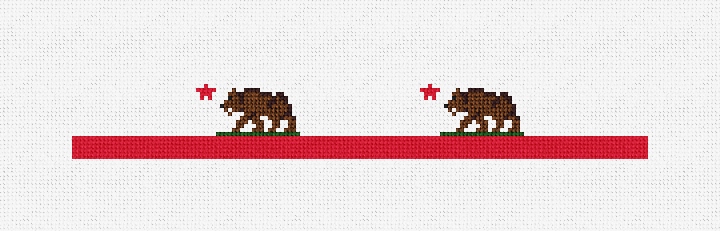 Big California Flag Needlepoint Key Fob Kit