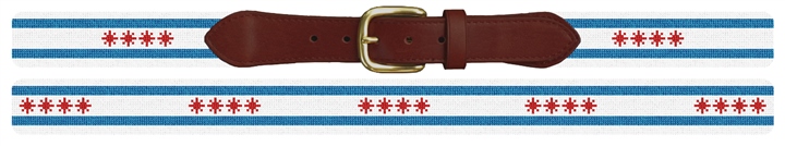 Big Chicago Flag Needlepoint Belt 