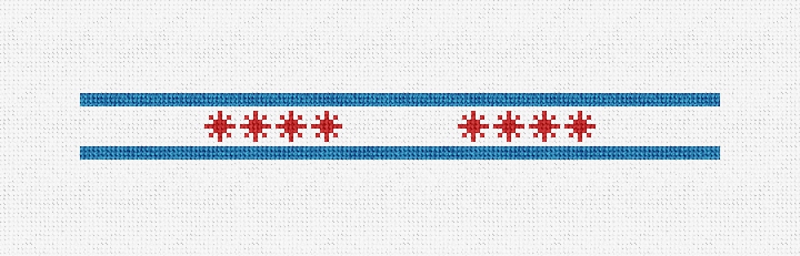Big Chicago Flag Needlepoint Key Fob Kit