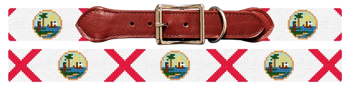 Big Florida Flag Needlepoint Dog Collar