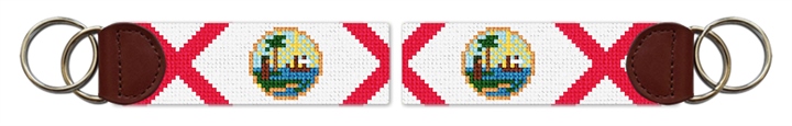 Big Florida Flag Needlepoint Key Fob