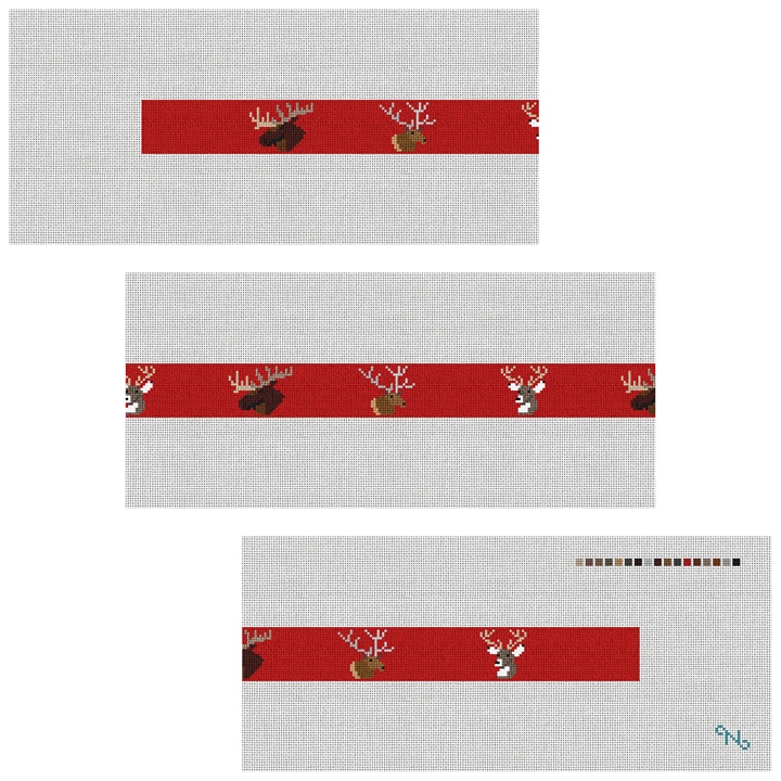 Big Game Needlepoint Belt Kit Stitched Preview