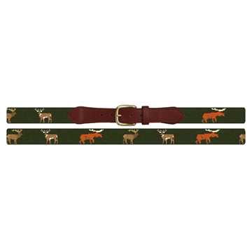 Big Game Profile Needlepoint Belt