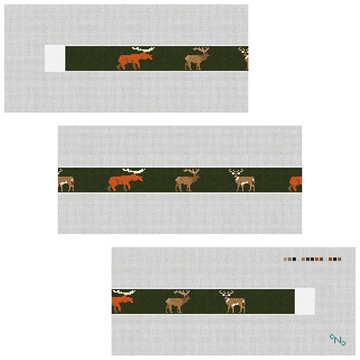 Big Game Profile Needlepoint Belt Kit Stitched Preview