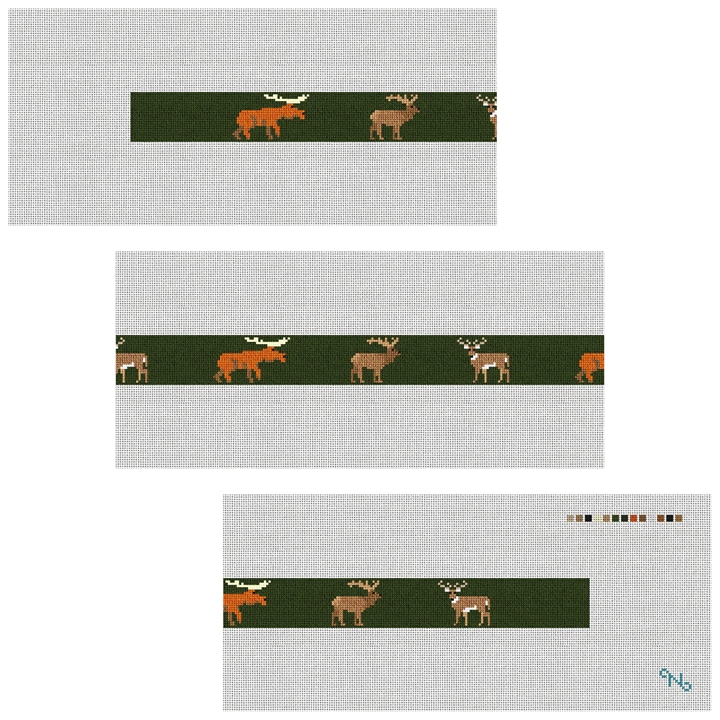 Big Game Profile Needlepoint Belt Kit Stitched Preview