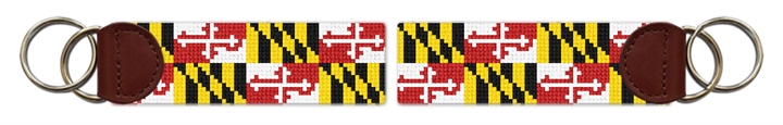 Big Maryland Flag Needlepoint Key Fob