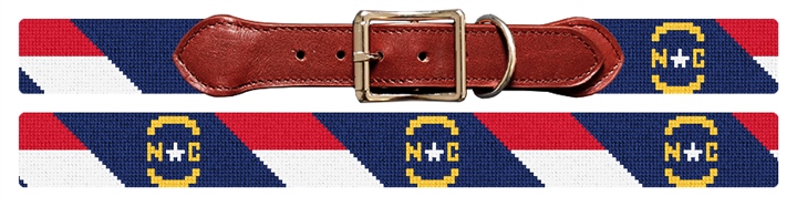 Big North Carolina Flag Needlepoint Dog Collar