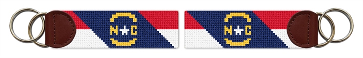 Big North Carolina Flag Needlepoint Key Fob