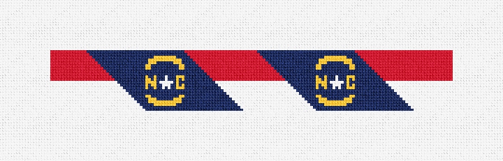 Big North Carolina Flag Needlepoint Key Fob Kit