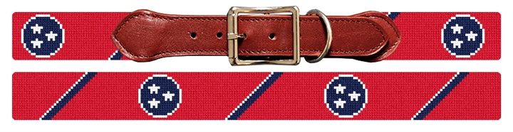 Big Tennessee Flag Needlepoint Dog Collar